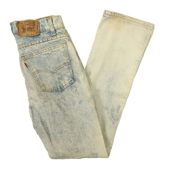 LEVI'S Orange Tab 705 Student Acid Wash Jeans size 30x34 actual 27x33 USA‎ Made - Picture 2 of 13